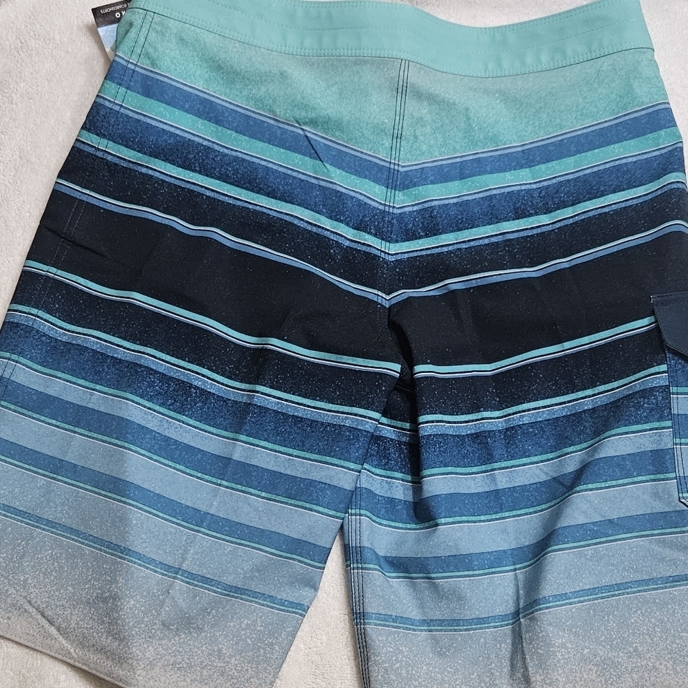 New W Tags Billabong Size 29 Blue Striped Pro Stretch Performance Board Shorts - Picture 6 of 6
